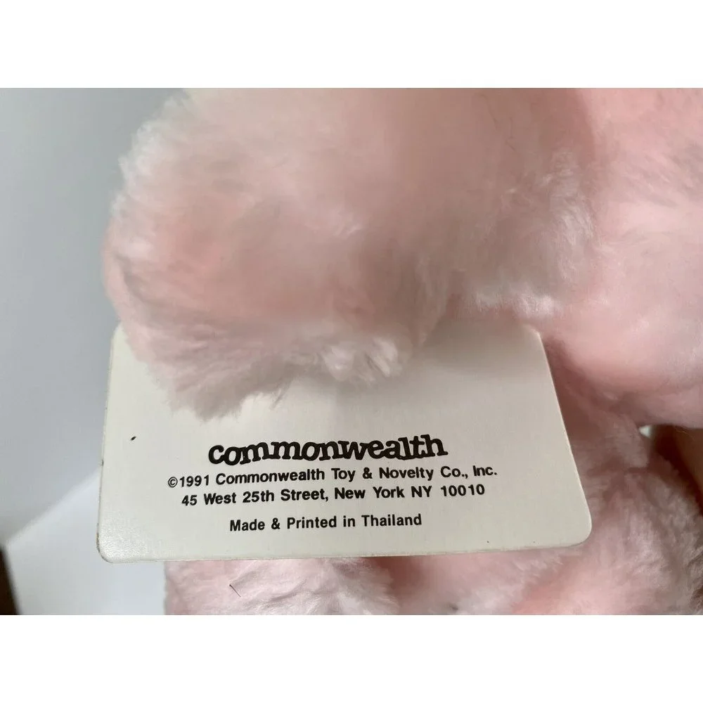 Commonwealth Pink Pig 8” Plush Party Hat 1990s Stuffed Animal Sweetheart Friends